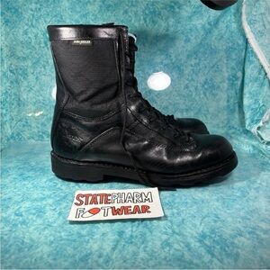 Bates Black Leather Lace Up Side Zip High Top Combat Boots Men’s Size 12 M